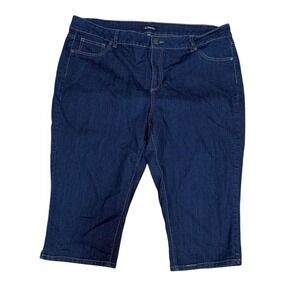 Women's Plus Size 20 Blue Stretch Capri Jeans d jeans cropped coastal grandma